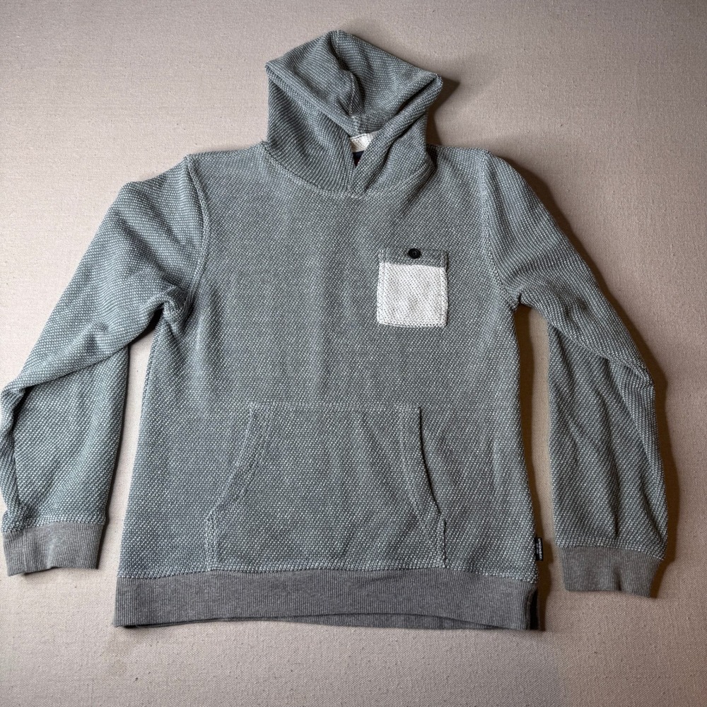 Unionbay Gray Waffle Knit Surf Hoodie Womens XL 16/18 Textured Pocket Sweatshirt - Picture 2 of 7